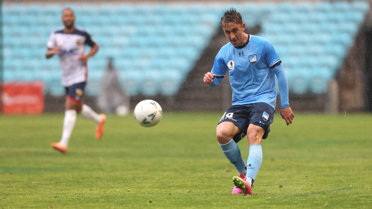 Joel King playing for Sydney FC against Central Coast Mariners in a Australia Cup fixture at WIN Stadium, Wollongong in August this year. Picture by Sylvia liber