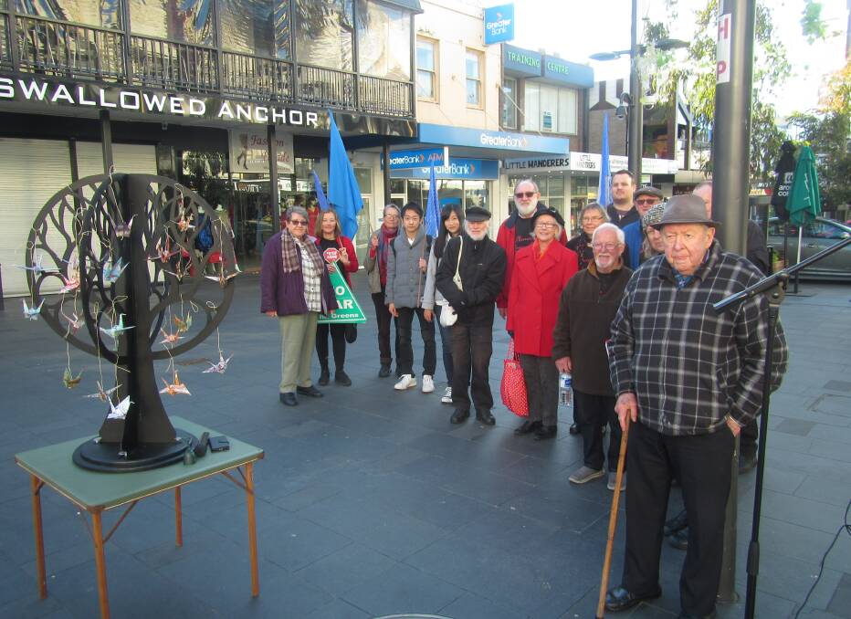 A small remembrance ceremony was held in Wollongong Mall to mark the 74th anniversary of the Hiroshima bombing in 2019. A similar event will be held on Thursday to mark the 75th anniversary.