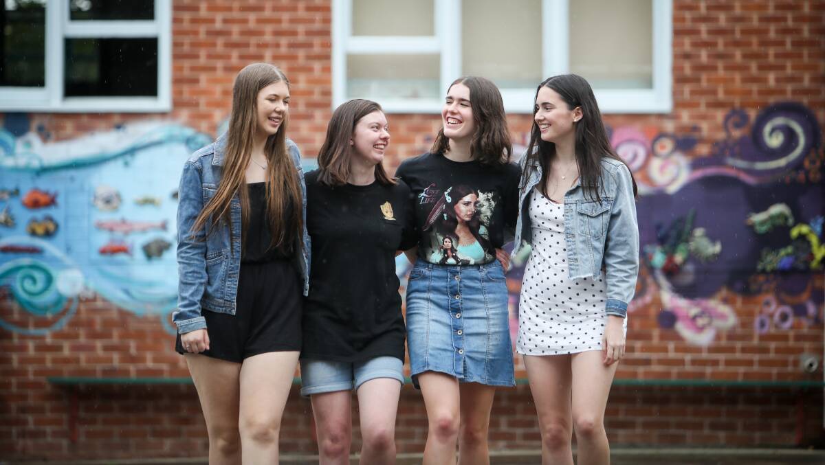 HSC SUCCESS: Wollongong High School of the Performing Arts students Madeline Bain, Jessica Jenkins, Tara Weall and Mia Perusco. Picture: Adam McLean