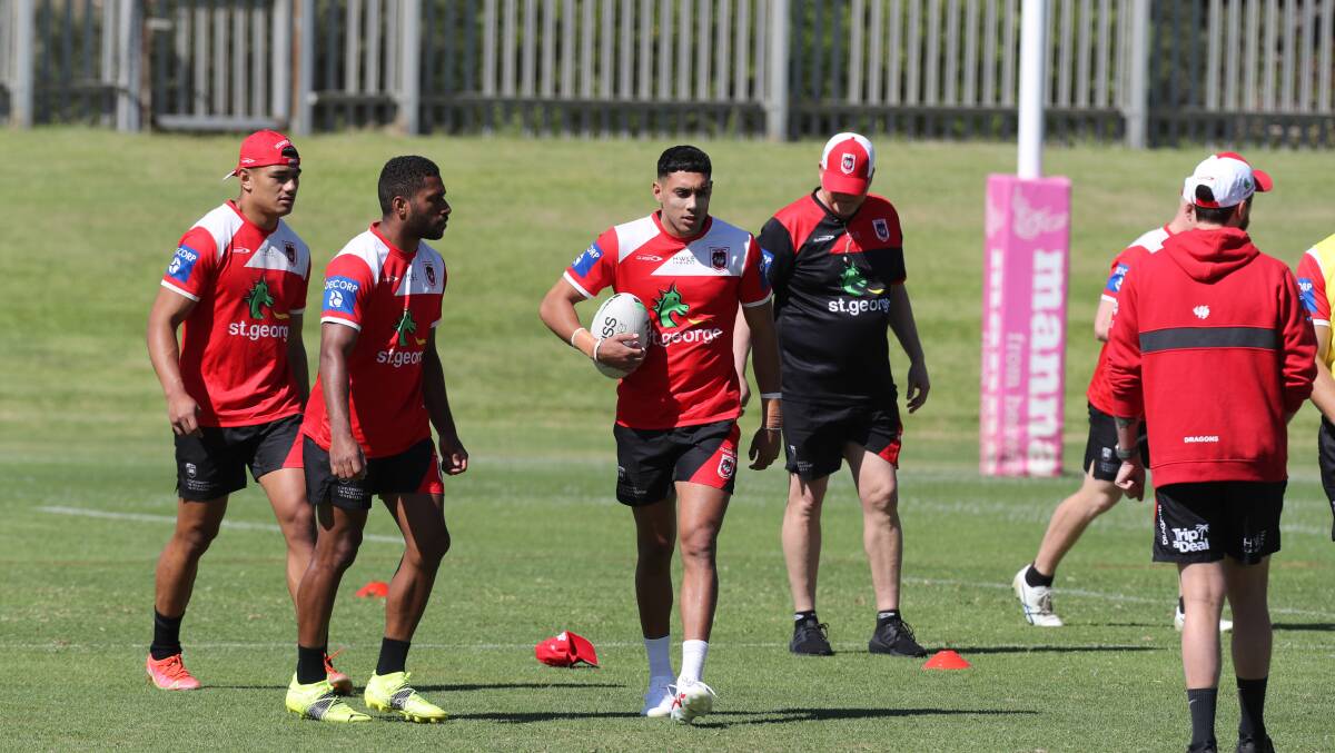 St George Illawarra coach Anthony Griffins has praised the breakout performance of Tyrell Sloan in inspiring the Dragons to a first-up win over the Gold Coast Titans. Picture: Robert Peet