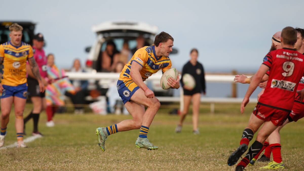 INSPIRATIONAL: Warilla second rower Duke Grant capped a great game with a try in the Gorillas 40-8 victory over Kiama. Picture: Anna Warr