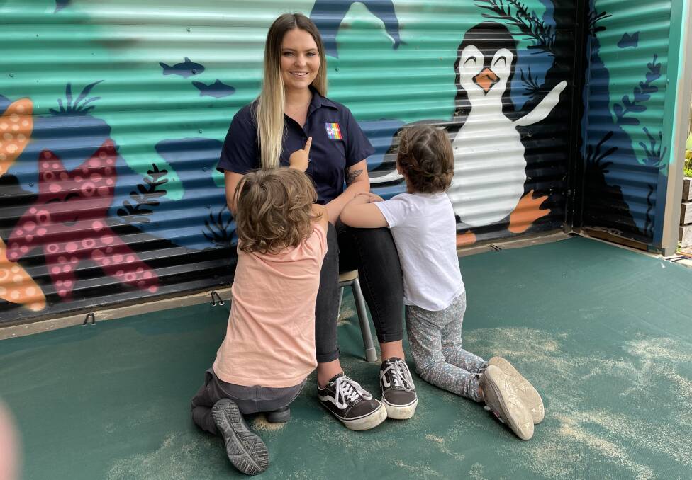 LOVES JOB: Port Kembla Community Pre-school trainee Zali Hart, jumped at the chance to promote the national Big Roles in Little Lives campaign. Pictures: Agron Latifi