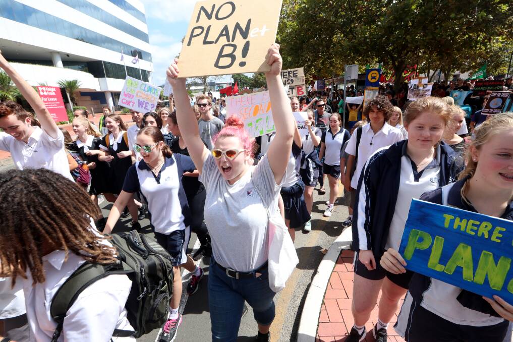 In March this year hundreds of hundreds of Illawarra students put politicians of all persuasions on notice to act on climate change as a matter of urgency. Picture: Sylvia Liber
