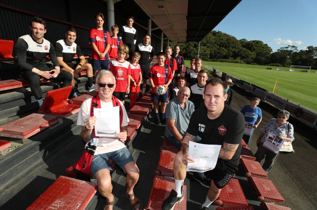CALLING FOR CHANGE: Refugee Action Collective Illawarra member Stephen Spencer and Wollongong Wolves coach Luke Wilkshire have written to local MP's in support of the #GameOver campaign. Picture: Robert Peet
