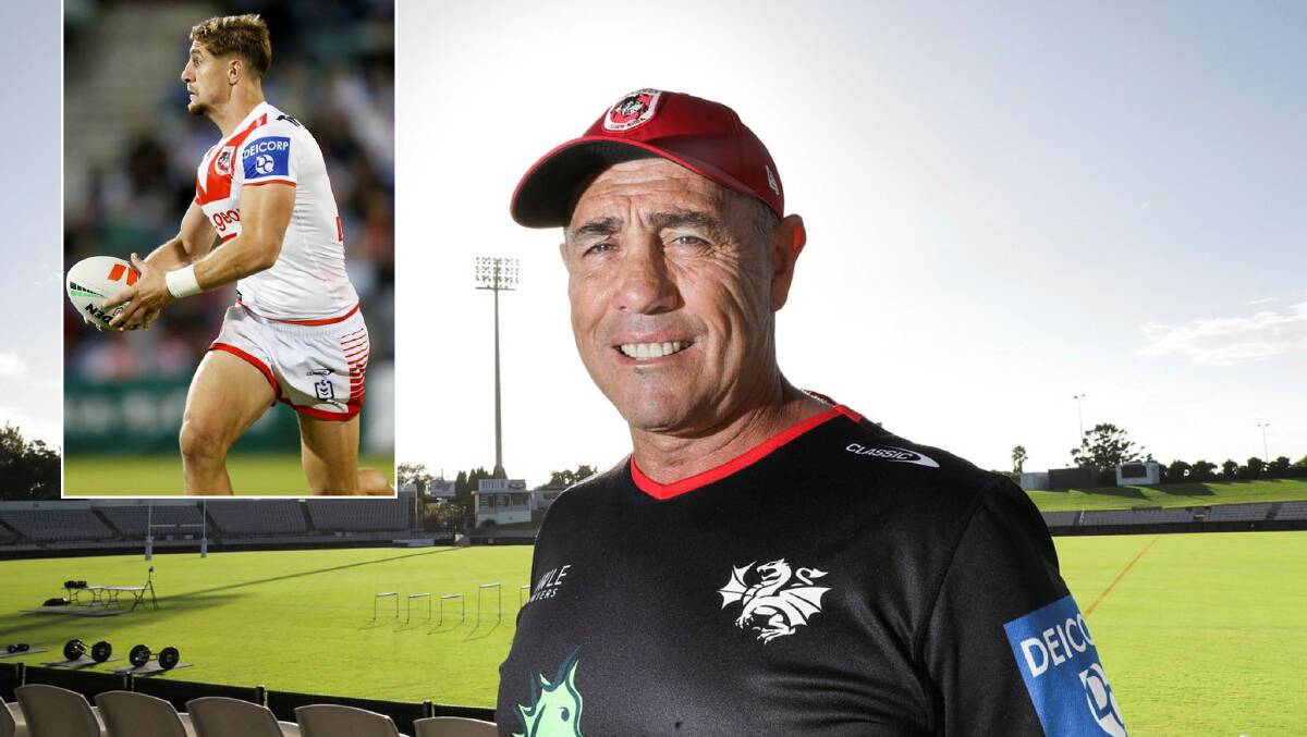 St George Illawarra Dragons head coach Shane Flanagan (Picture by John Veage) and Inset picture of Zac Lomax (Picture by Anna Warr).