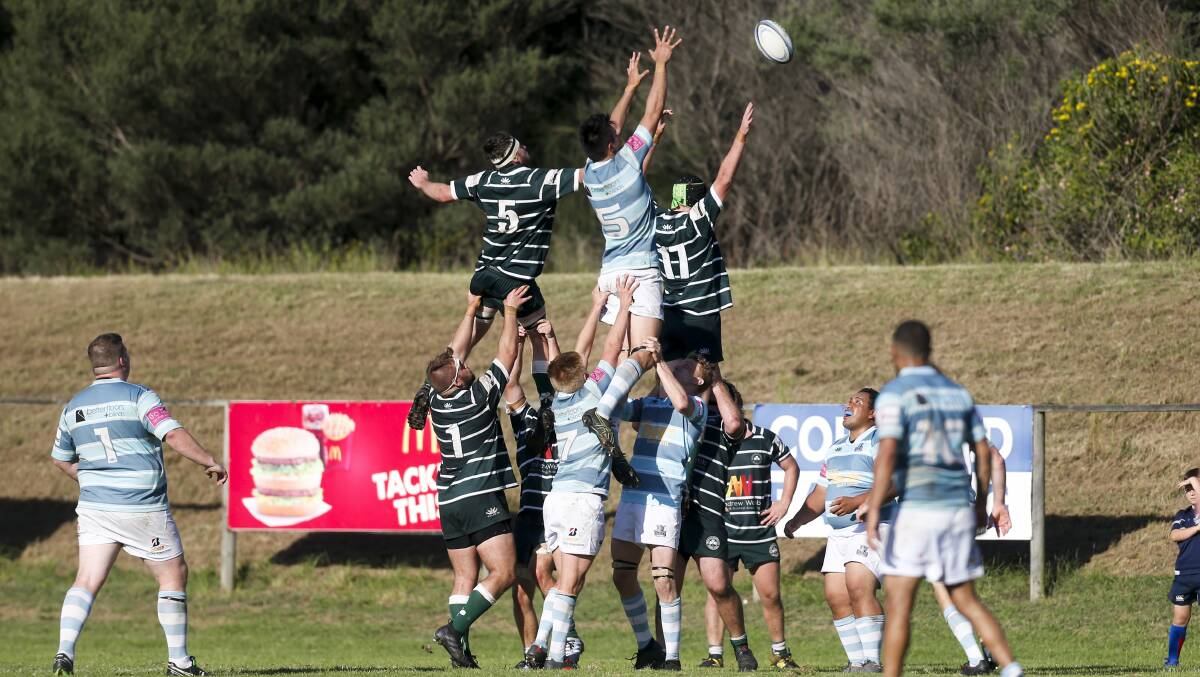 IN DISPUTE: Wollongong Vikings (light blue and white) are struggling for numbers this season. They have already forfeited one game as a result. Picture: Anna Warr 