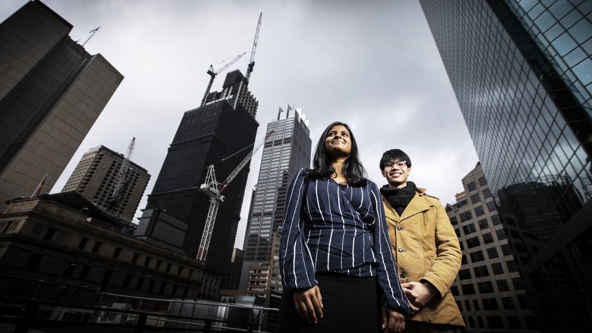 University of Wollongong international students Nithya Sam and Thanh Nguyen were recently named City of Sydney International Student Leader Ambassadors. Picture: Paul Jones