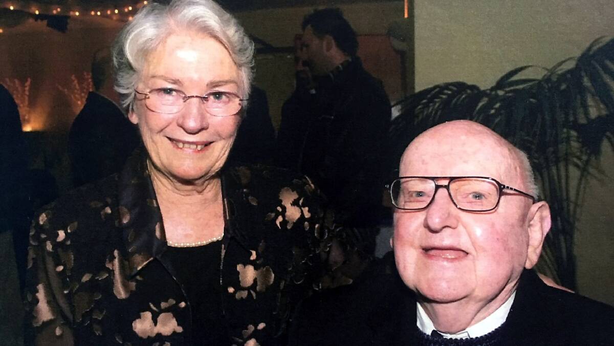 PAYING TRIBUTE: A memorial mass will be held for Brother Victor Bell, pictured here with Kathleen McGuiness, at  St Francis Xavier Cathedral in Wollongong on Friday, May 11.

