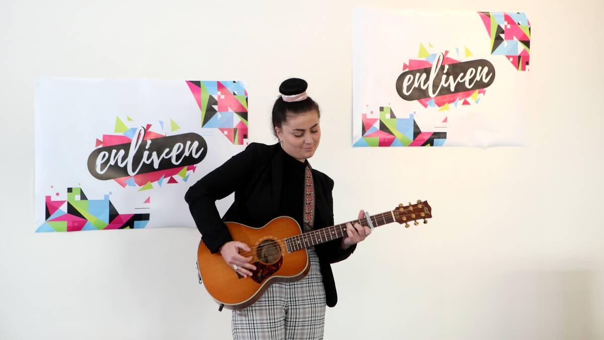 TALENT: Emma Jones was an inspired choice to launch Shellharbour City Council's new program 'Enliven', at The Imaginarium in Shellharbour Village on Wednesday. Picture: Sylvia Liber