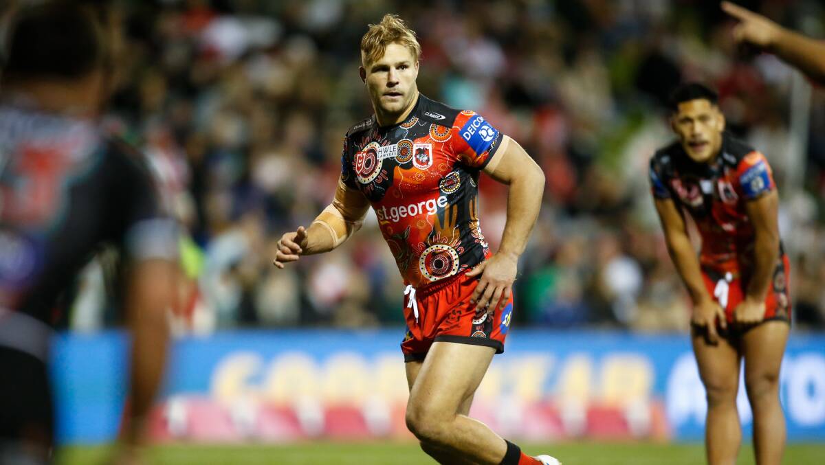 READY TO DELIVER: Jack De Belin says all remaining games for the Dragons were crucial. Picture: Anna Warr