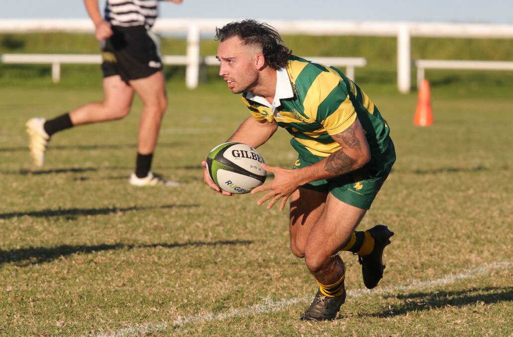 Mark Brandon celebrated his 100th game for Shoalhaven by helping the reigning Illawarra rugby premiers down Kiama 45-26 on Saturday. Picture by Sylvia Liber