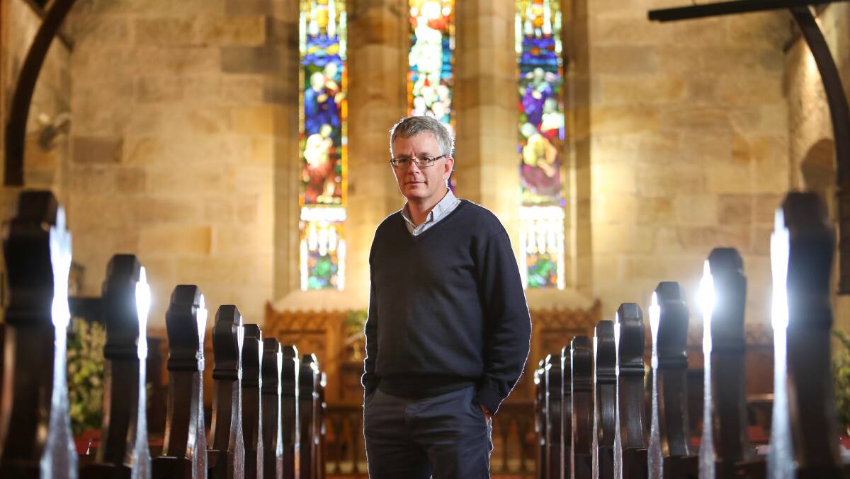 PUBLIC PRAYER:Wollongong St Michael's senior minister Sandy Grant. Anglican Cathedrals in Sydney, Parramatta and Wollongong will lead public prayer.Picture: Adam McLean.
