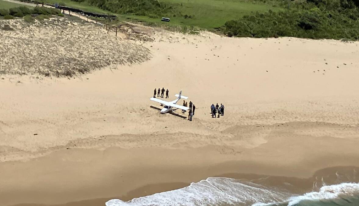 An empty beach provided a perfect emergency landing strip. Picture Westpac Life Saver Rescue Helicopters