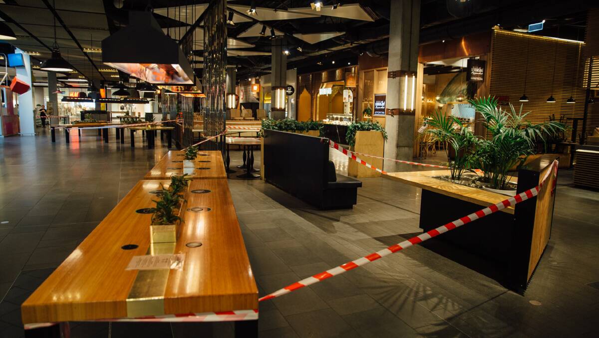 Closed food court. Picture: Roger Stonehouse, The Sydney Morning Herald