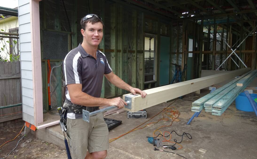 REWARDING: Mincove Homes fourth-year apprentice Tommy Mulvihill, aged 22, was recently presented with a Master Builders Association award for carpentry. Picture: Supplied
