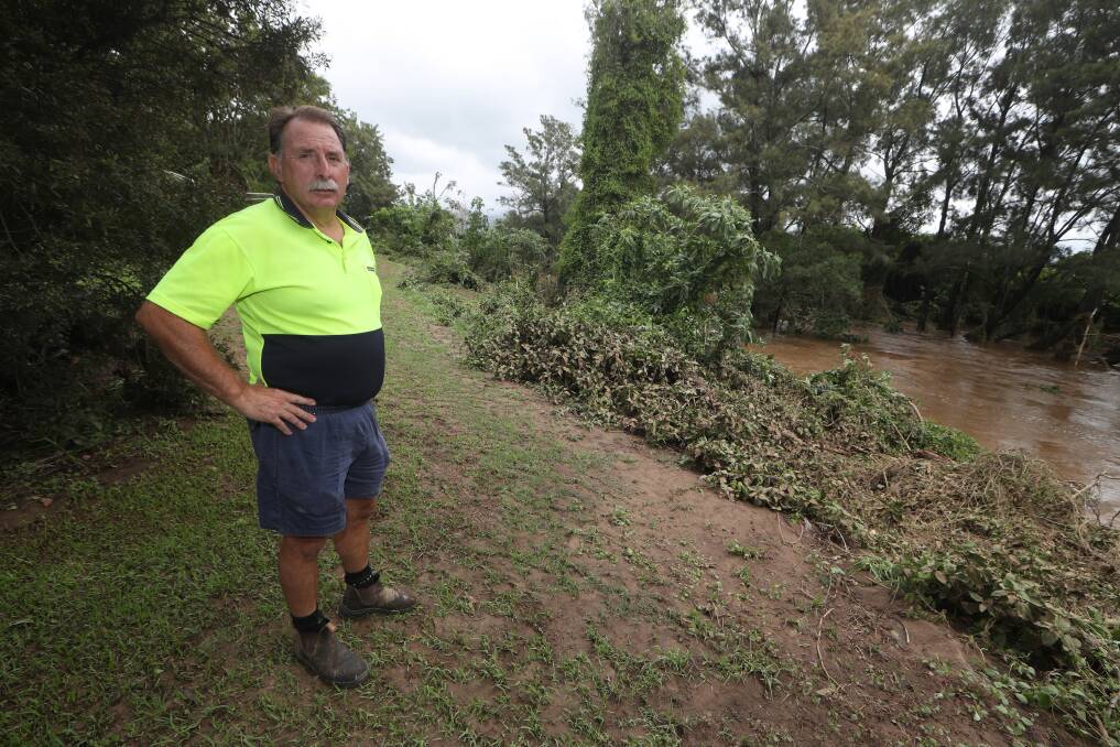 CONCERNS: John Field at his Albion Park property. He is concerned recent developments around his Tripoli Way Albion Park property has changed the water flow surrounding it. Picture: Robert Peet