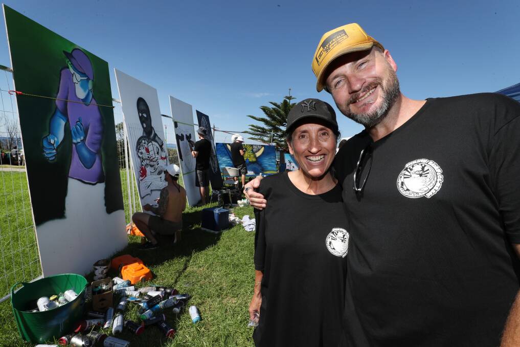 INAUGURAL EVENT: Petra Delaney and Carl Delaney at Ocean Park for the Ty Delaney memorial surf event. Picture: Robert Peet 