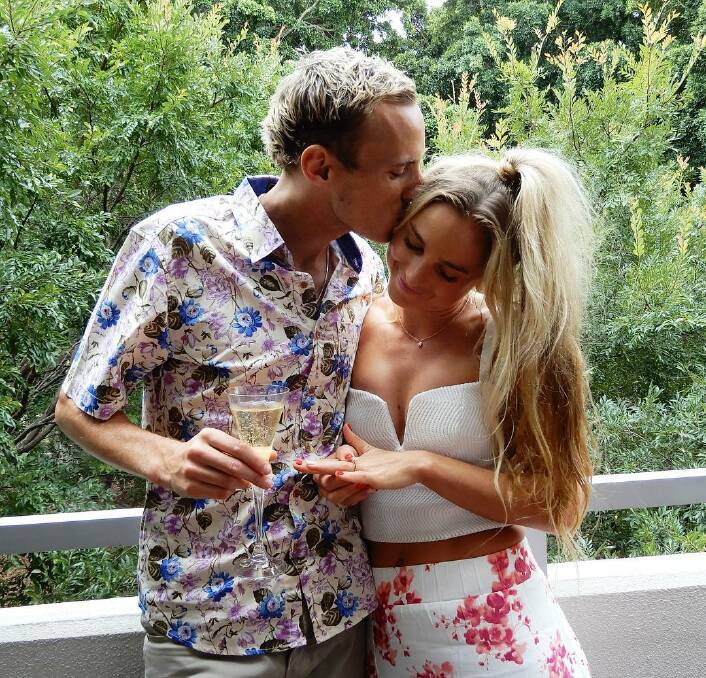HAPPY COUPLE: Newly engaged couple, athletes Ryan Gregson and Genevieve LaCaze celebrating their good news. Picture: Instagram
