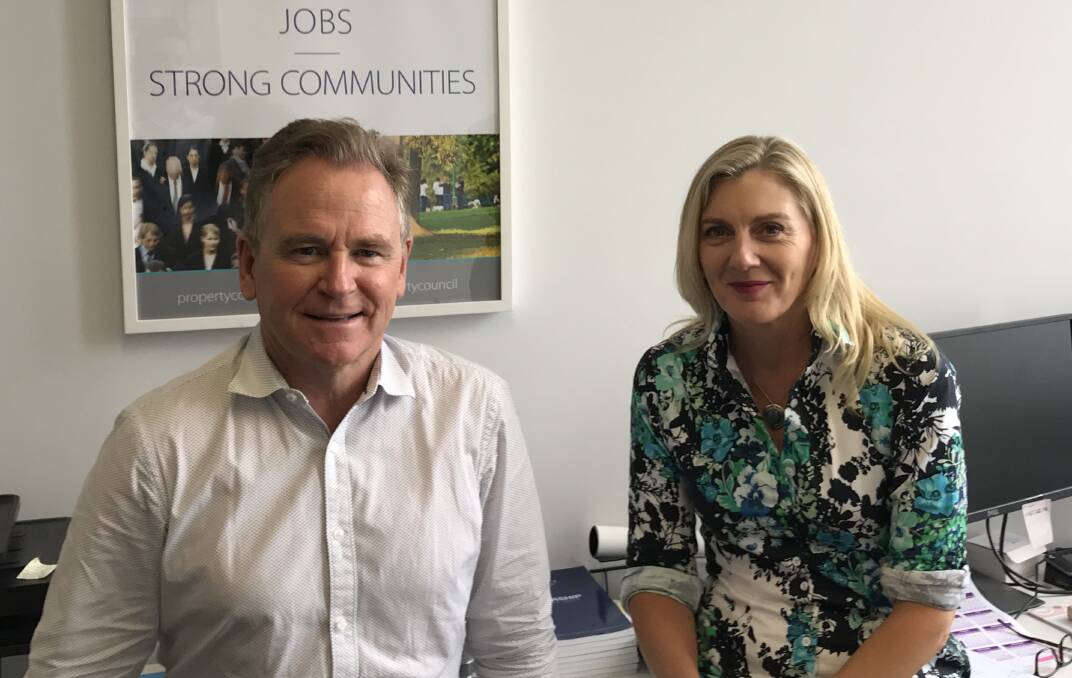 Property Council Illawarra chair Mark Jones and deputy chair Jennifer Macquarie earlier this year. Picture: Brendan Crabb