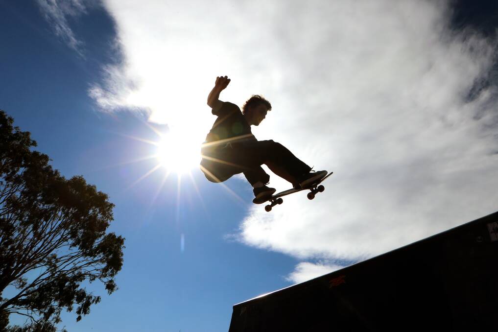HIGH-FLYING: Pro skater Dani Campbell in action at the launch of the festival on Wednesday. Picture: Sylvia Liber