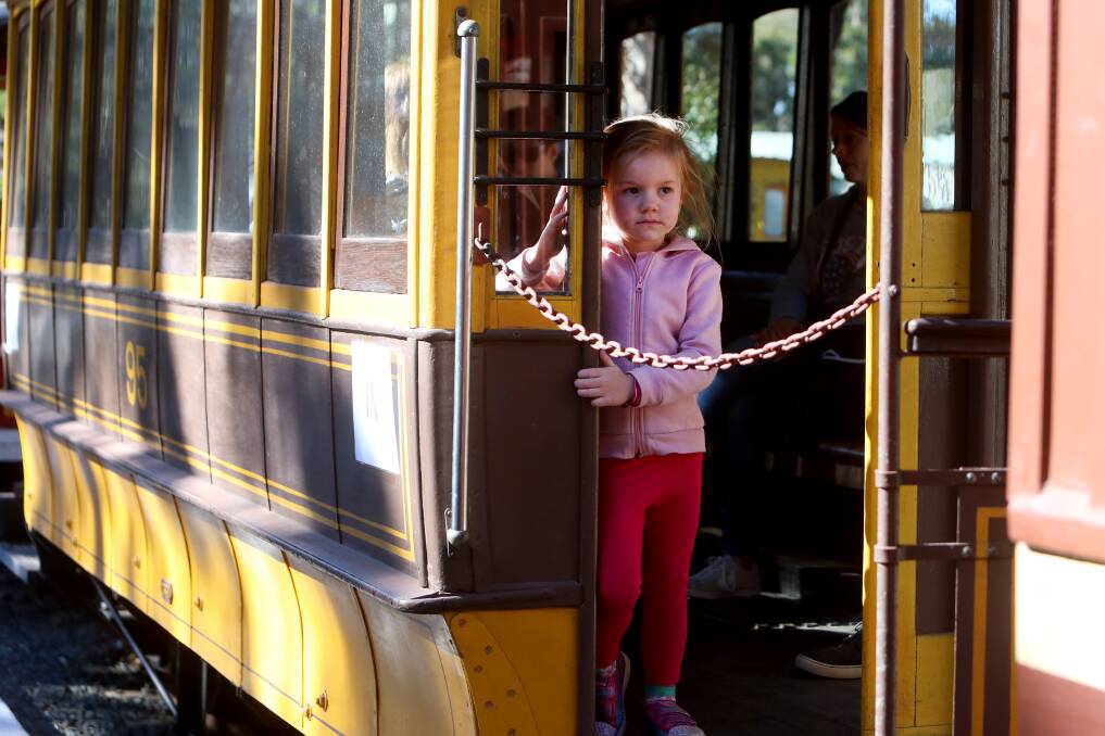 Aubrey Silver, four, at Sunday's event at the Illawarra Light Railway Museum. Picture: Sylvia Liber
