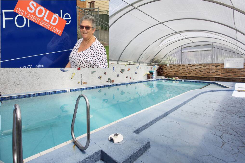 The property also hosted the family business Sue’s Swim School, run by Sue Picton (inset). Pictures: Supplied