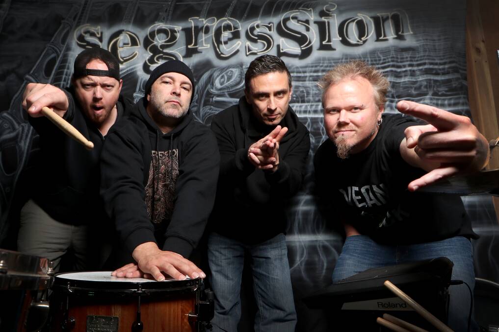 HEAVY: Segression members Adam Bunnell (drums), Michael Katselos (guitars), Chris Rand (bass/vocals) and Chris 'Sven' Sellin (guitars). Picture: Sylvia Liber