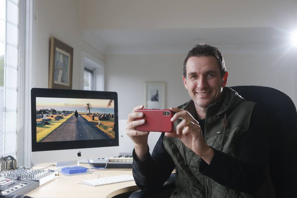 FILM-MAKER: Thirroul's Pete Haynes has won an award for a short film he shot on his iPhone XS. Picture: Anna Warr