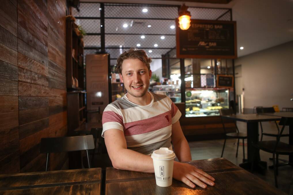 BUSINESS: Nathan Dobbs, co-owner of Glass Alley cafe. Mr Dobbs said their Wollongong business had remained open during the pandemic. Picture: Adam McLean