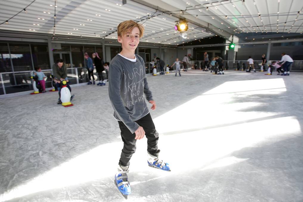 GREAT TIME: Jimmy Moane, who celebrated his 12th birthday with a few laps of the Novotel's ice skating rink. Picture: Adam McLean