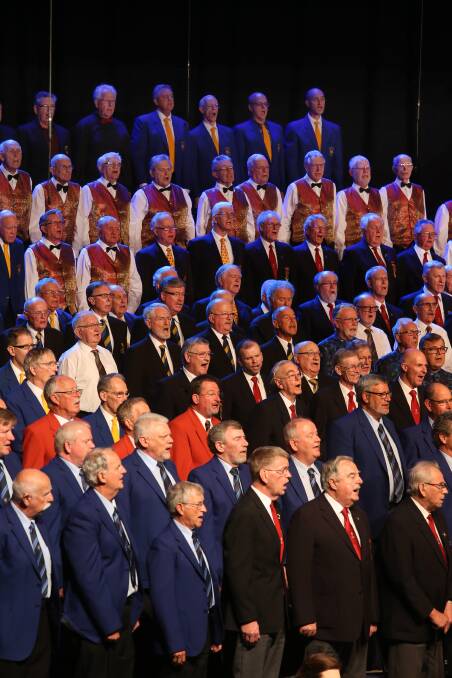 Organisers said 354 male singers from 14 choirs took part in Sunday’s performance, including a guest choir from New Zealand. Pictures: Robert Peet