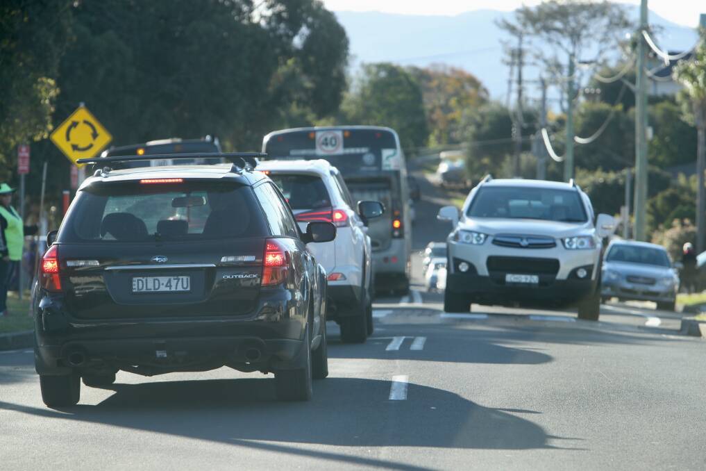 WORKS: Traffic on Mary Street in Shellharbour Village on Thursday. A section of Addison Street is expected to be closed for about two months. Picture: Adam Mclean