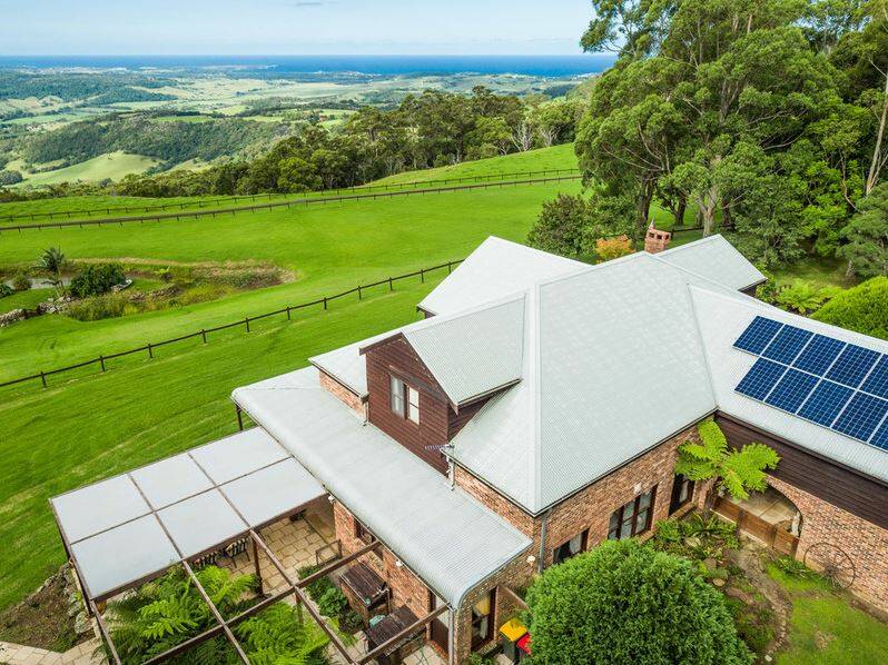 SOLD: Located at 417 Wallaby Hill Road, the private 120-acre property offers 180-degree expansive views over Jamberoo Valley, Lake Illawarra and the Illawarra coastline. Pictures: Supplied