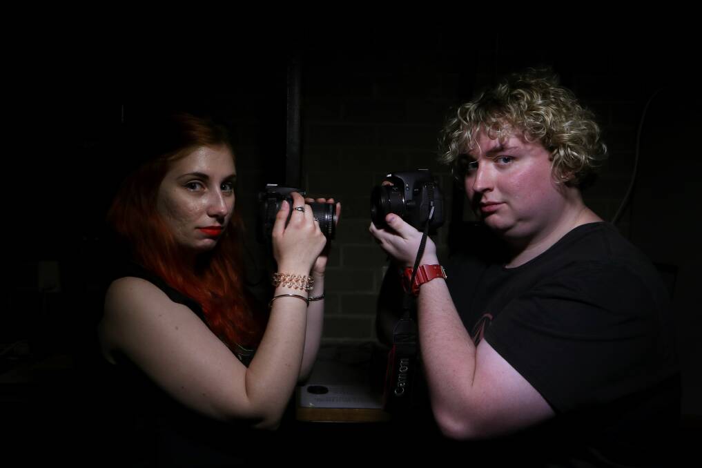EXHIBITION: TAFE students Amanda Craig and Bryce Adam ahead of this week's student photography exhibition, which runs from Wednesday to Friday. Picture: Sylvia Liber