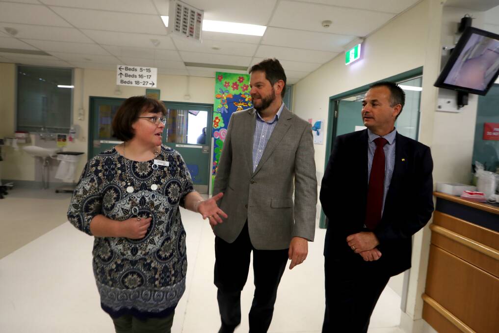 FUNDING: Dr Susie Piper from the Illawarra Shoalhaven Local Health District; Dr Brendan Jubb, paediatrician from Shoalhaven Hospital and Rodney Tickle from Commonwealth Bank at Wollongong on Friday. Picture: Sylvia Liber