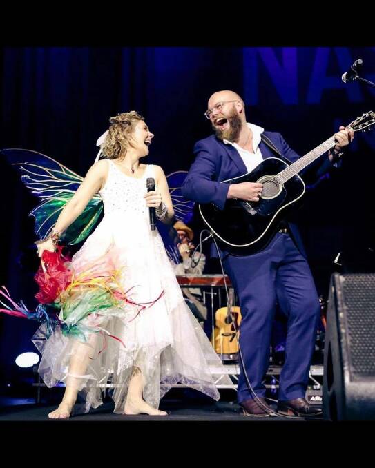 Bowen performing with his sister, Nashville actor/singer Clare at a gig in Ireland during the 'Nashville Farewell Tour'. Picture: Instagram