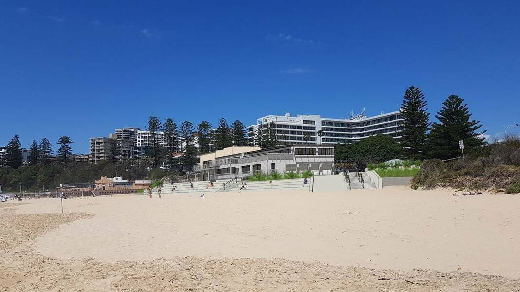 An artist's impression of the new North Wollongong Surf Club and upgraded seawall. Picture: Supplied