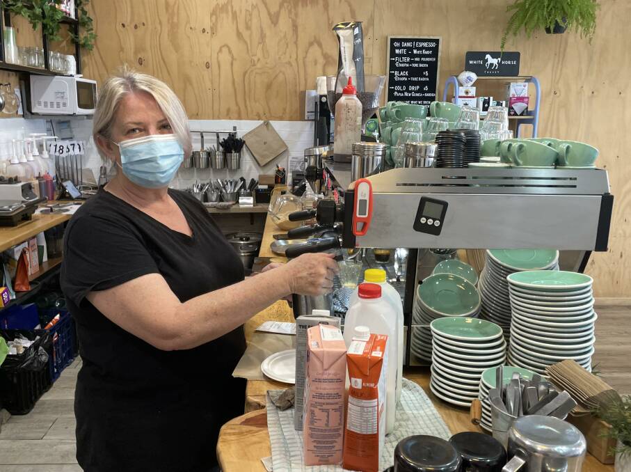 Kim Kelly, co-owner of Oh Dang! Espresso at Windang. Picture: Brendan Crabb 