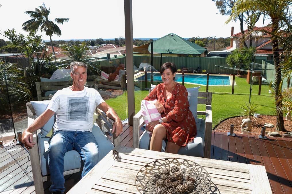 Dave and Cathy James at their Wilga Street property. Picture: Adam McLean