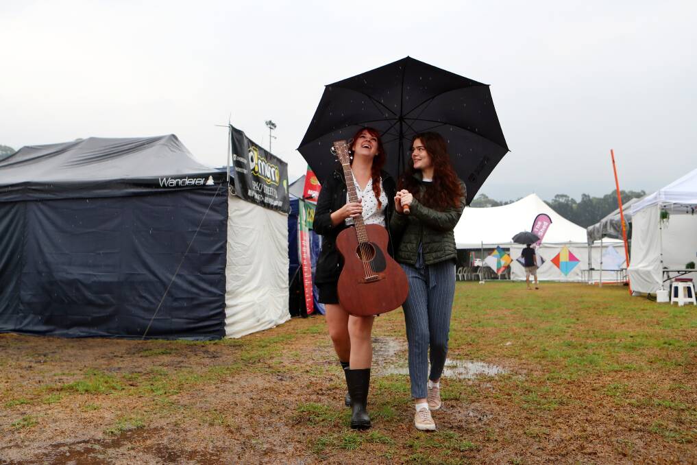 MUSIC: Illawarra singer/songwriter Kay Proudlove and Scottish performer Brighde Chaimbeul at the festival on Friday. Picture: Sylvia Liber 