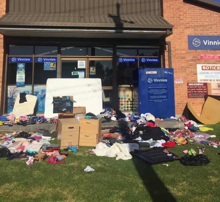 DUMPING: The multitude of items that were dumped at the North Wollongong warehouse over the Christmas period. Picture: Lisa Wachsmuth 