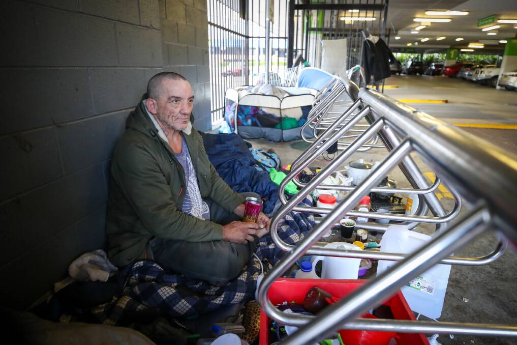 TOUGH TIMES: Darren Mealing has been sleeping rough in Wollongong for the past several weeks. Picture: Adam McLean