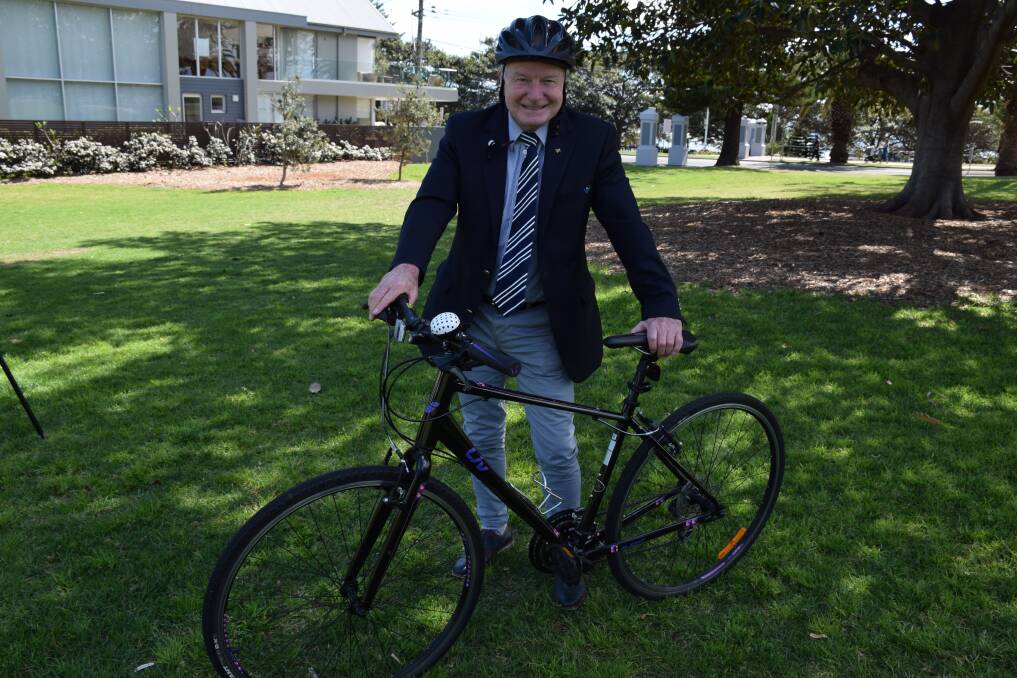 EVENT: Wollongong Lord Mayor Gordon Bradbery at Wednesday's launch of the 'Ride the Gong' event. Picture: Wollongong City Council