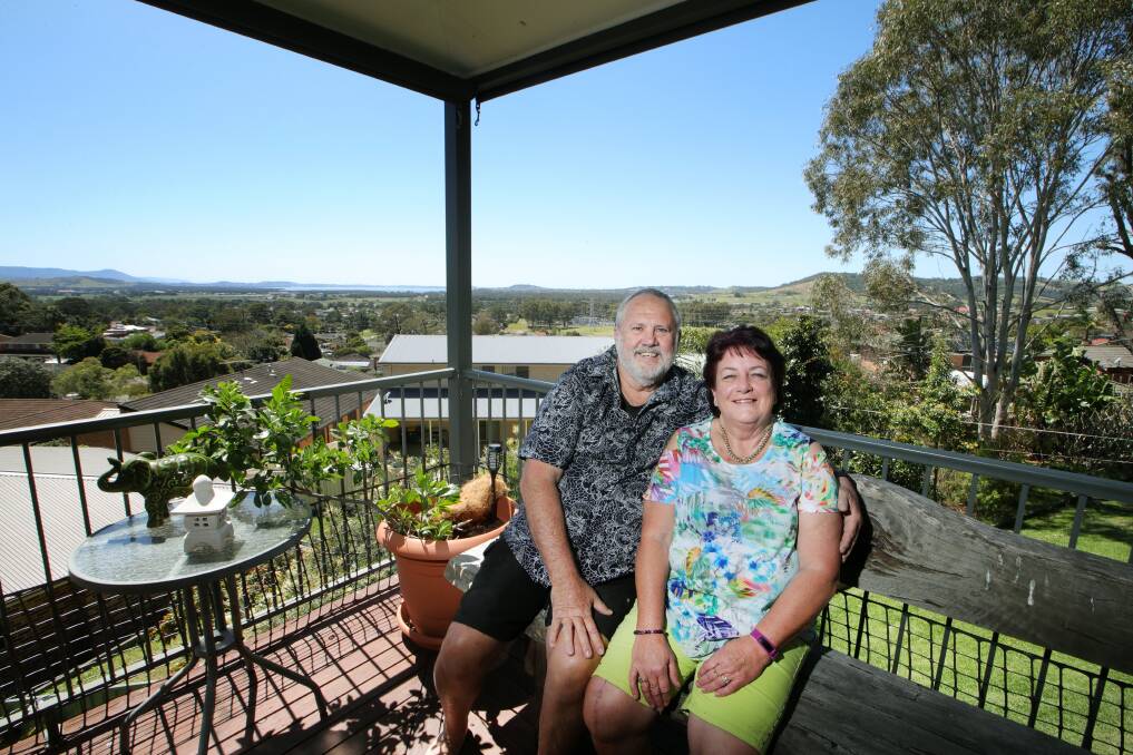 Paul Grebert and wife Marilyn at their Albion Park home. Picture: Sylvia Liber
