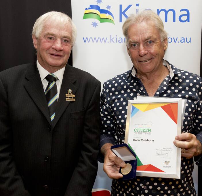 WINNER: Kiama Mayor Mark Honey with Colin Rathbone. Kiama council hosted the Australia Day 2017 Awards Ceremony on Tuesday at The Pavilion.