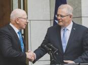 Governor-General David Hurley and former prime minister Scott Morrison. Picture by Jamila Toderas