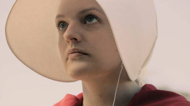 Offred (Elisabeth Moss) in "The Handmaid's Tale", a dystopian world in which fertile women are enslaved as child breeders.  Photo: Hulu
