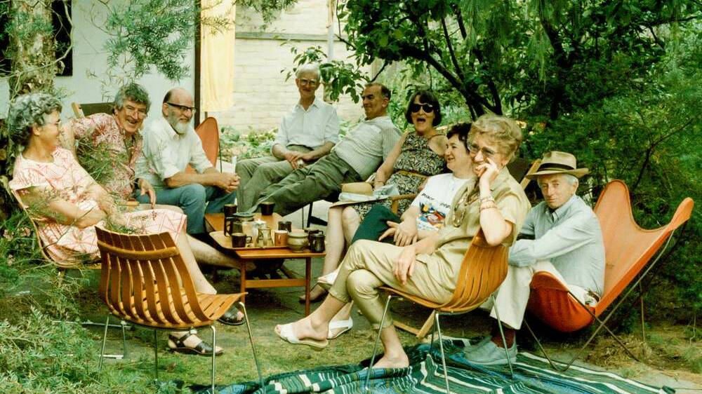 The Shaws at a backyard gathering.