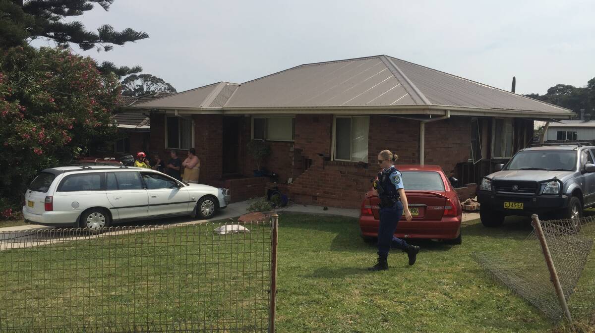 Destroyed: The property at the corner of Goolana Street and Flagstaff Road sustained major structural damage. Picture: Adam McLean. 