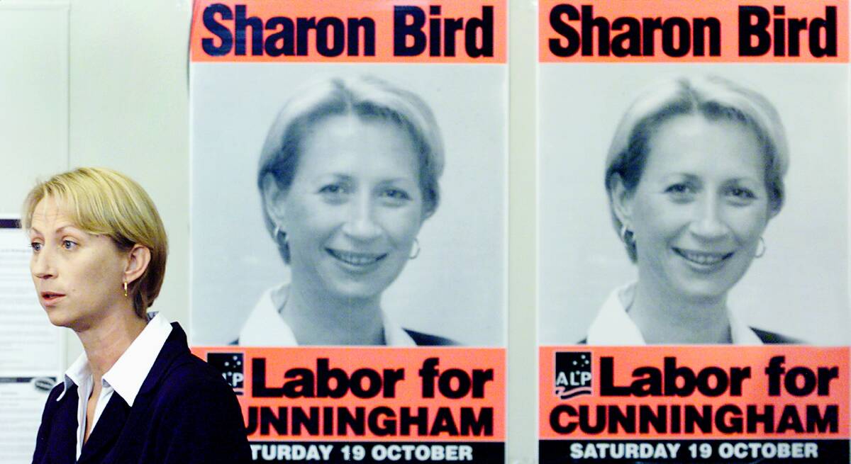 Sharon Bird during the 2002 Cunningham by-election, which was won by the Greens' Michael Organ. Picture: Orlando Chiodo